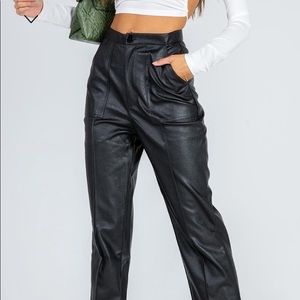 Princess Polly black leather pants